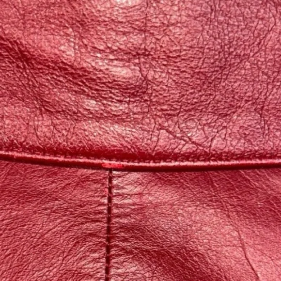 Vintage Jacqueline Ferrar burgundy Leather Jacket women’s Size S  Signs of wear - Picture 15 of 16